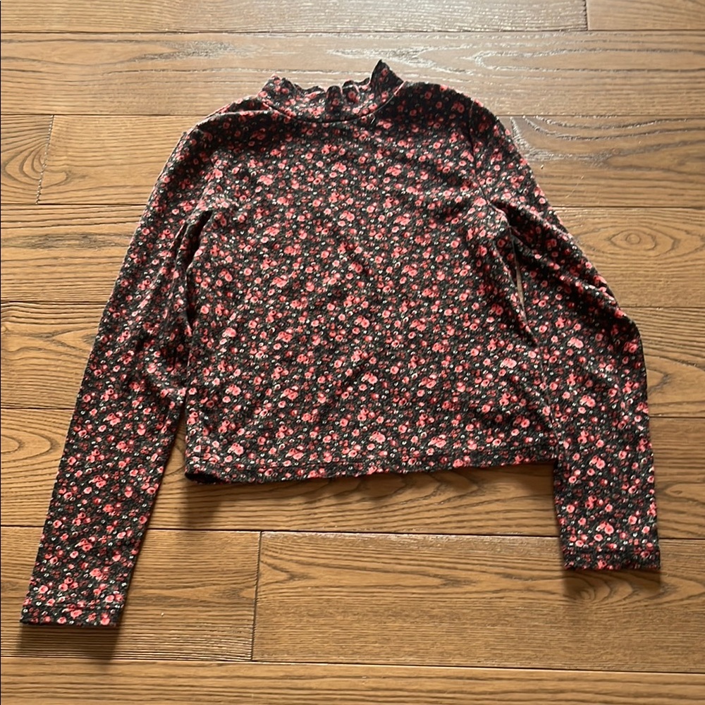 GAP kids Red Ruffled Long Sleeve Blouse with Peter Pan Collar